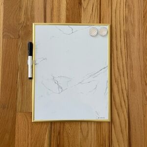 ❄️ Gold Framed Marble Whiteboard with Marker